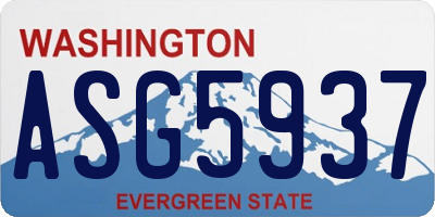 WA license plate ASG5937