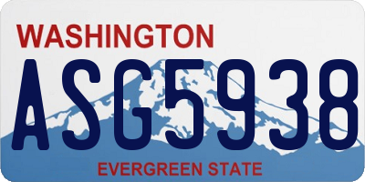 WA license plate ASG5938