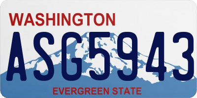 WA license plate ASG5943