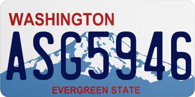 WA license plate ASG5946