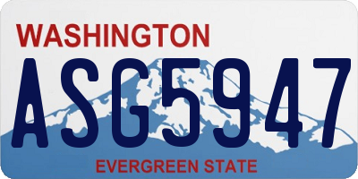 WA license plate ASG5947