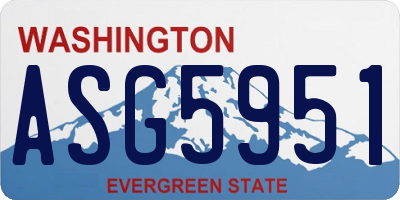 WA license plate ASG5951