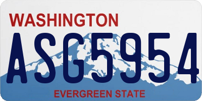 WA license plate ASG5954