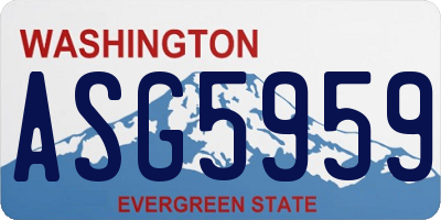 WA license plate ASG5959