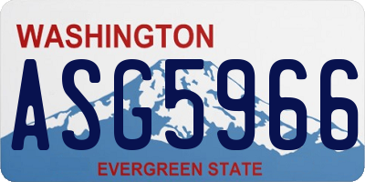 WA license plate ASG5966