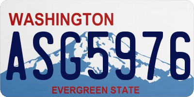 WA license plate ASG5976