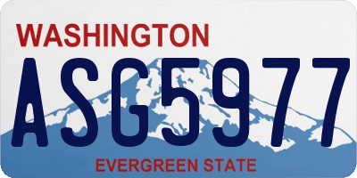 WA license plate ASG5977