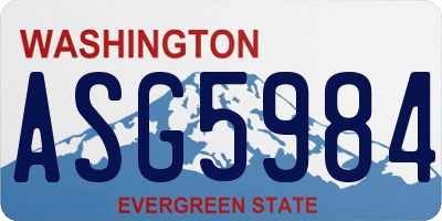 WA license plate ASG5984