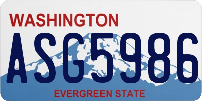 WA license plate ASG5986