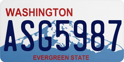 WA license plate ASG5987