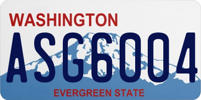 WA license plate ASG6004