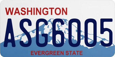 WA license plate ASG6005