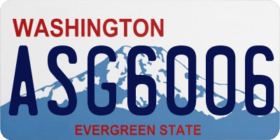 WA license plate ASG6006