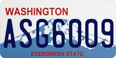 WA license plate ASG6009