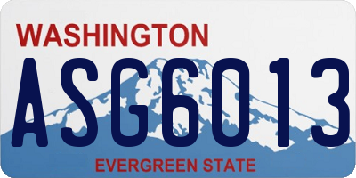 WA license plate ASG6013