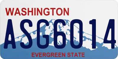 WA license plate ASG6014