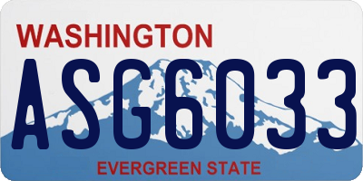 WA license plate ASG6033