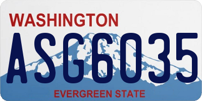 WA license plate ASG6035