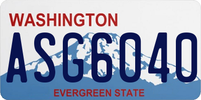 WA license plate ASG6040