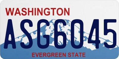 WA license plate ASG6045