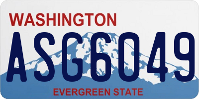 WA license plate ASG6049