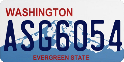 WA license plate ASG6054