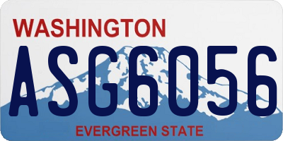 WA license plate ASG6056