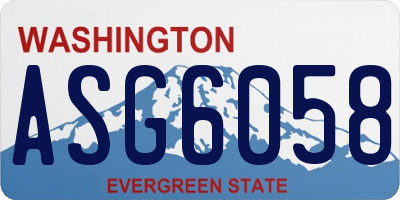 WA license plate ASG6058