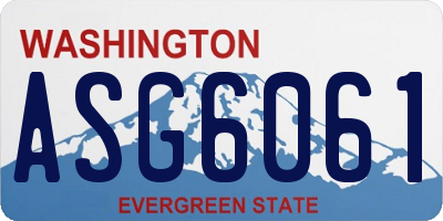 WA license plate ASG6061