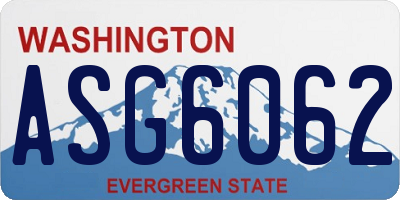 WA license plate ASG6062