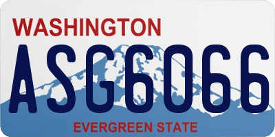 WA license plate ASG6066