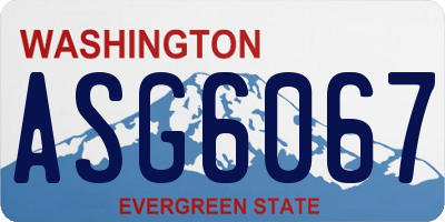 WA license plate ASG6067