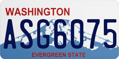 WA license plate ASG6075