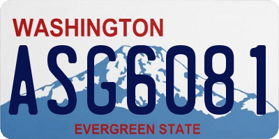 WA license plate ASG6081