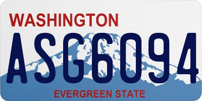 WA license plate ASG6094