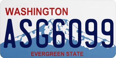WA license plate ASG6099