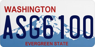 WA license plate ASG6100
