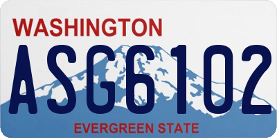 WA license plate ASG6102