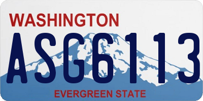 WA license plate ASG6113