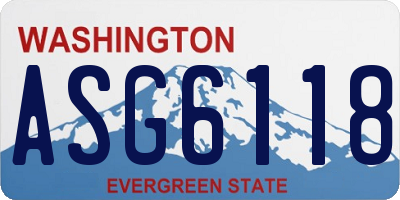 WA license plate ASG6118