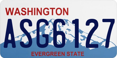 WA license plate ASG6127