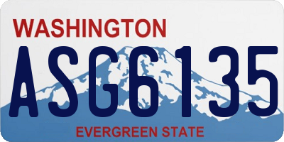 WA license plate ASG6135