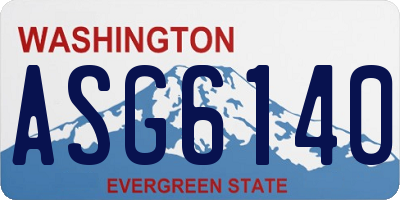 WA license plate ASG6140