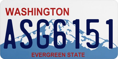 WA license plate ASG6151
