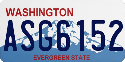WA license plate ASG6152