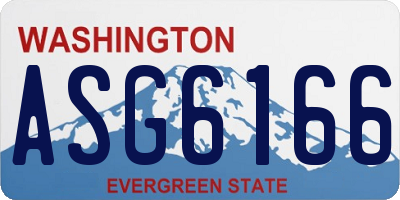 WA license plate ASG6166