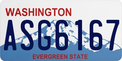 WA license plate ASG6167