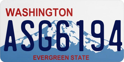 WA license plate ASG6194