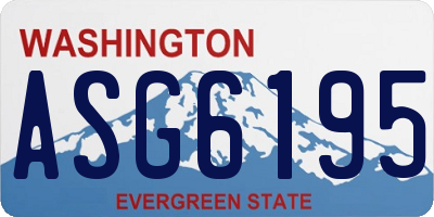 WA license plate ASG6195