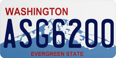 WA license plate ASG6200